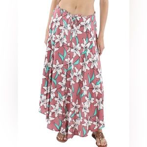 NWT O’Neill Flowing Maxi Skirt w Slits & Button Detail Sold Out Online